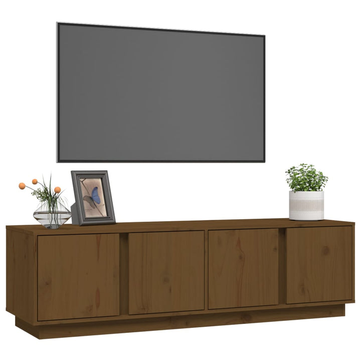 Tv-meubel 140x40x40 cm massief grenenhout honingbruin