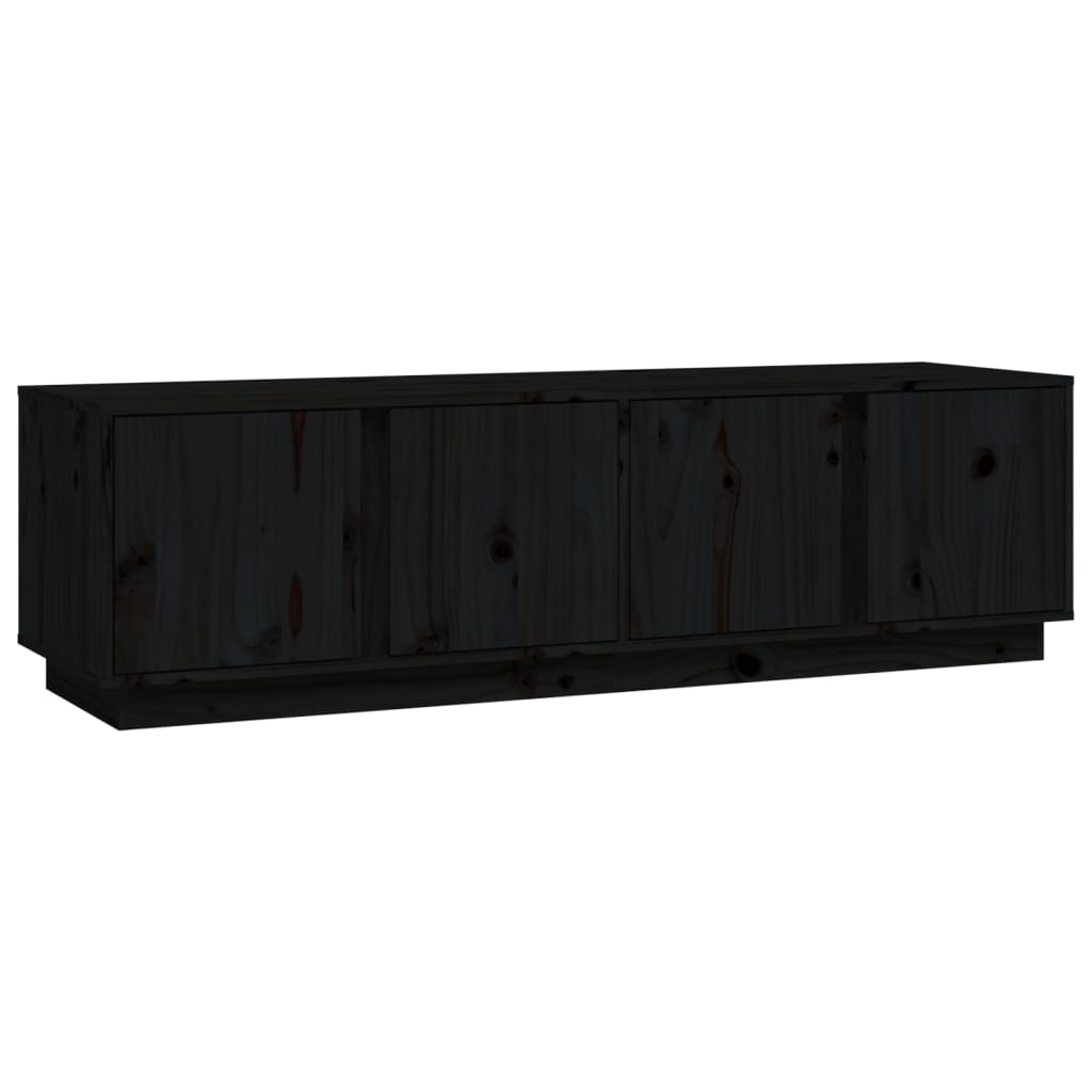 Tv-meubel 140x40x40 cm massief grenenhout zwart