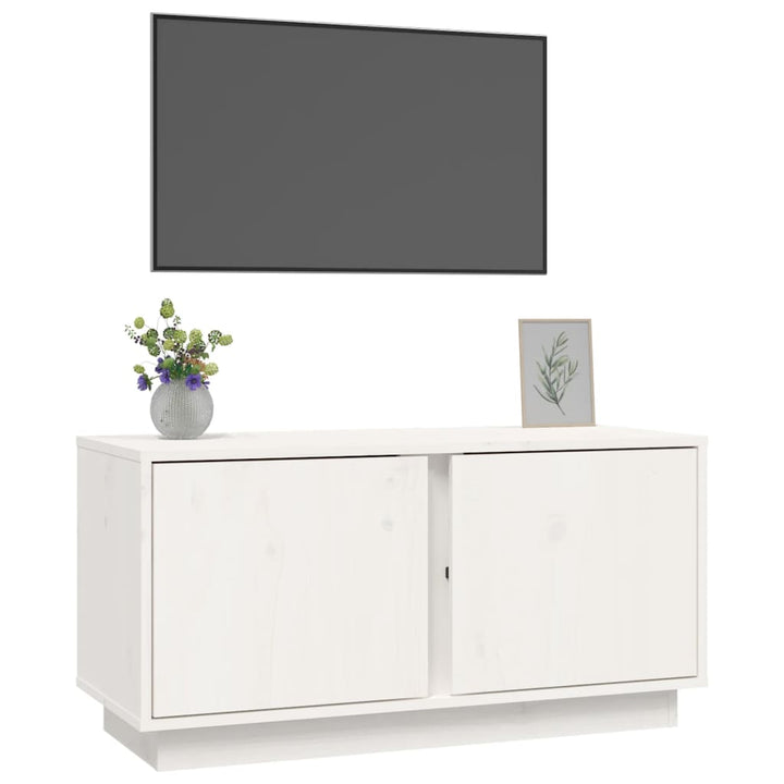 Tv-meubel 80x35x40,5 cm massief grenenhout wit