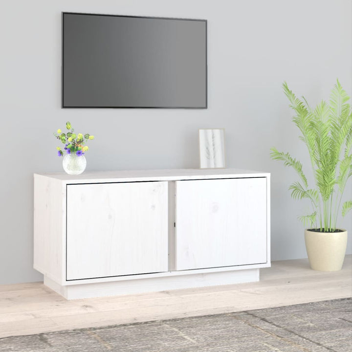 Tv-meubel 80x35x40,5 cm massief grenenhout wit