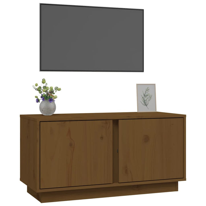 Tv-meubel 80x35x40,5 cm massief grenenhout honingbruin