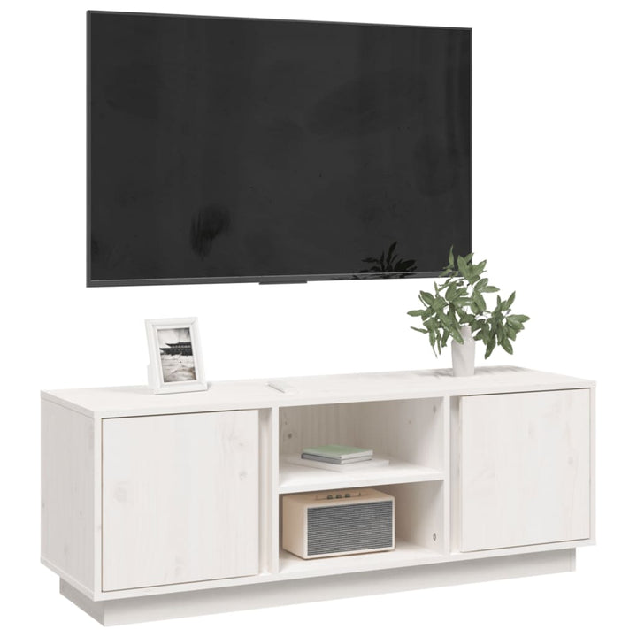 Tv-meubel 110x35x40,5 cm massief grenenhout wit