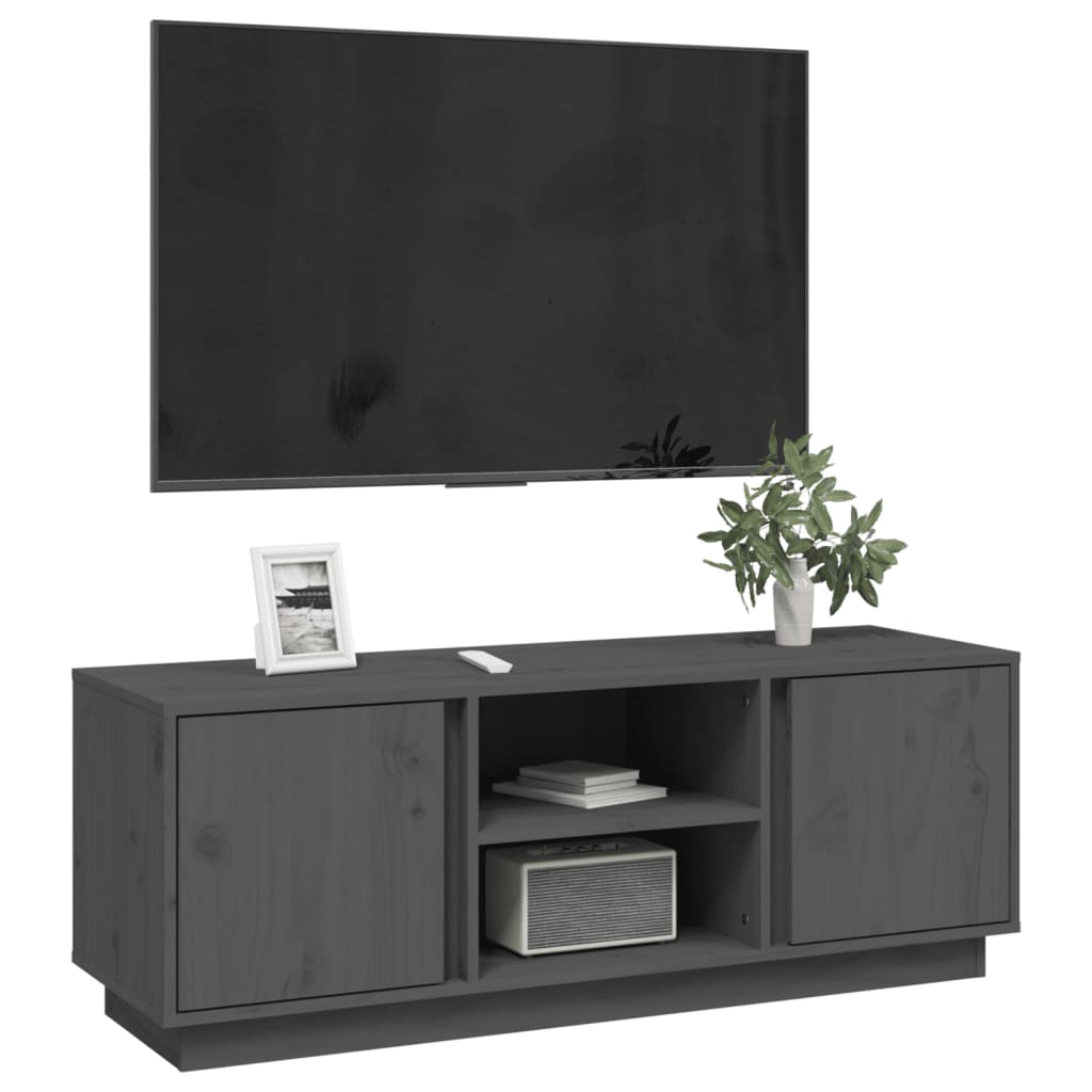 Tv-meubel 110x35x40,5 cm massief grenenhout grijs