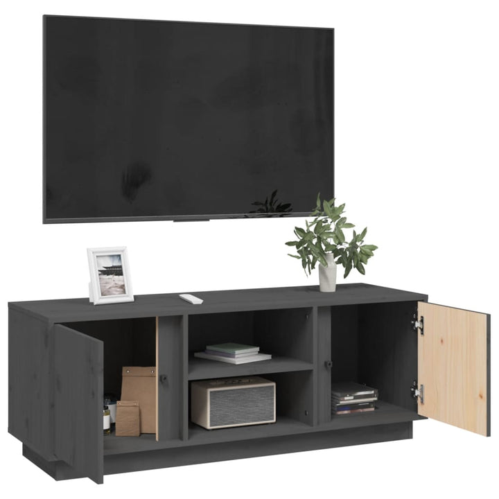 Tv-meubel 110x35x40,5 cm massief grenenhout grijs