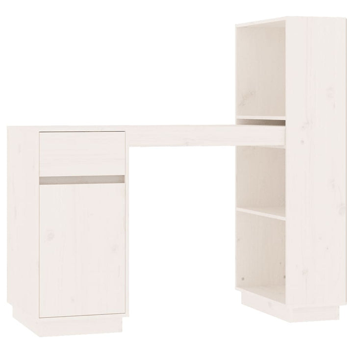 Bureau 110x53x117 cm massief grenenhout wit