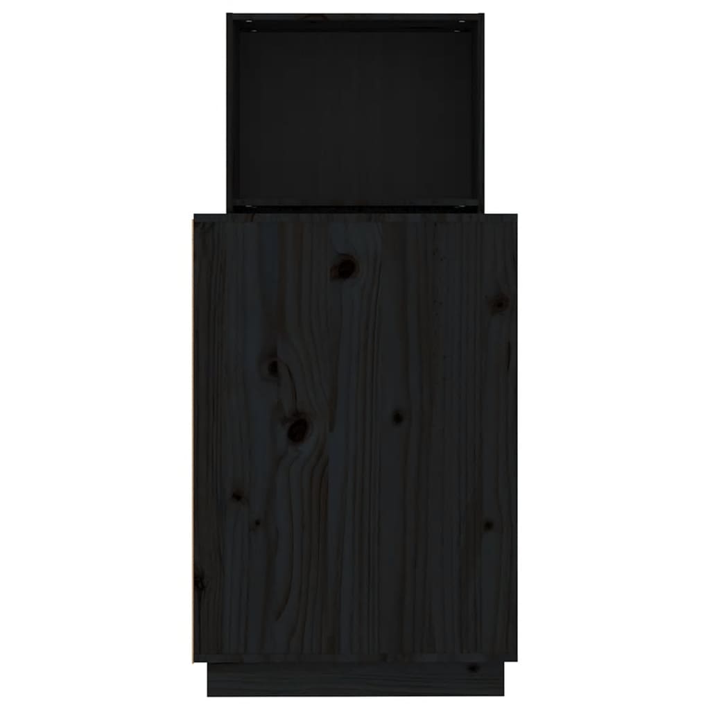 Bureau 110x53x117 cm massief grenenhout zwart