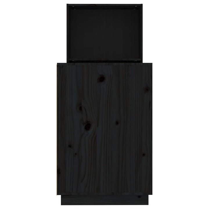 Bureau 110x53x117 cm massief grenenhout zwart