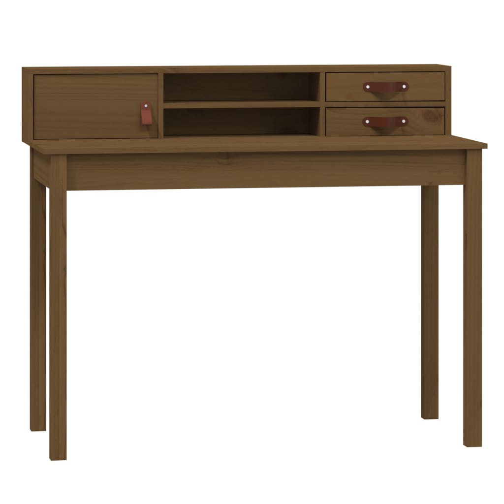 Bureau 110x50x93 cm massief grenenhout honingbruin