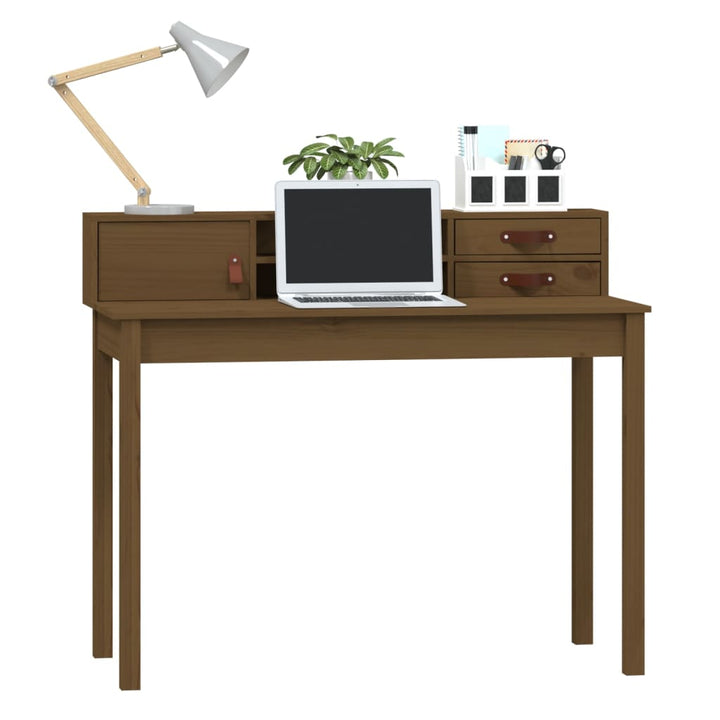 Bureau 110x50x93 cm massief grenenhout honingbruin