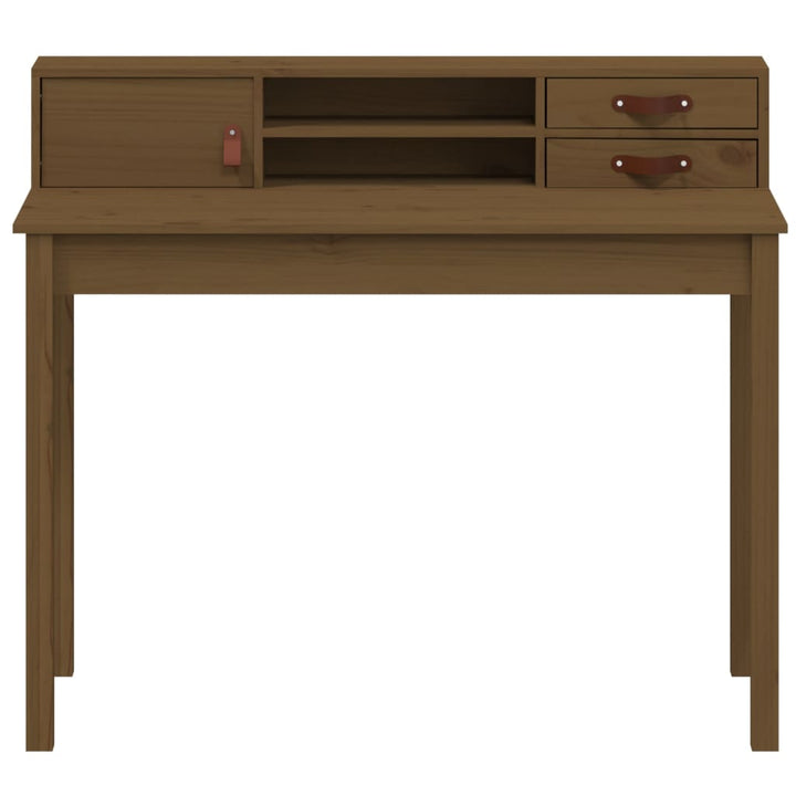 Bureau 110x50x93 cm massief grenenhout honingbruin