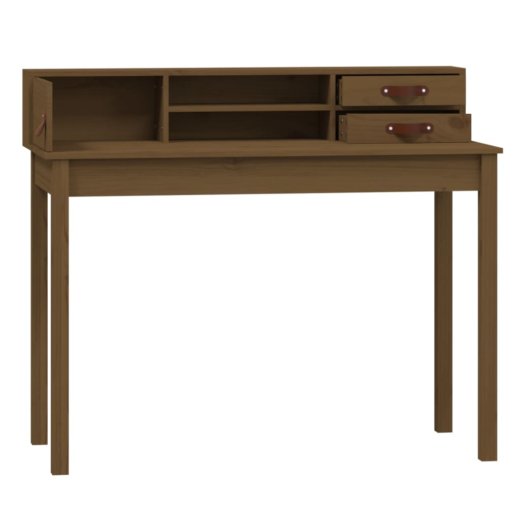 Bureau 110x50x93 cm massief grenenhout honingbruin