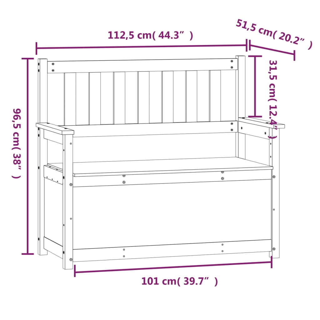 Bankje 112,5x51,5x96,5 cm massief grenenhout honingbruin