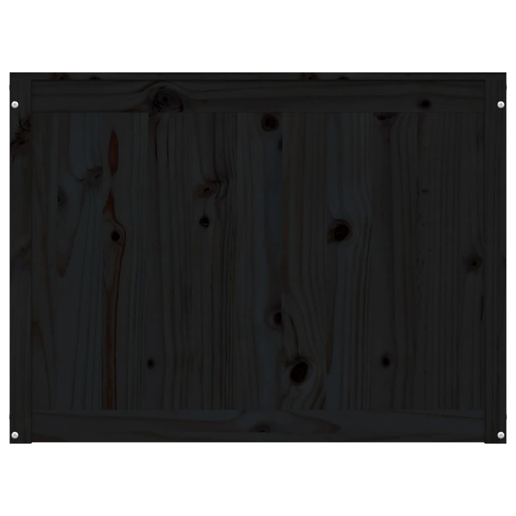 Wasmand 88,5x44x66 cm massief grenenhout zwart