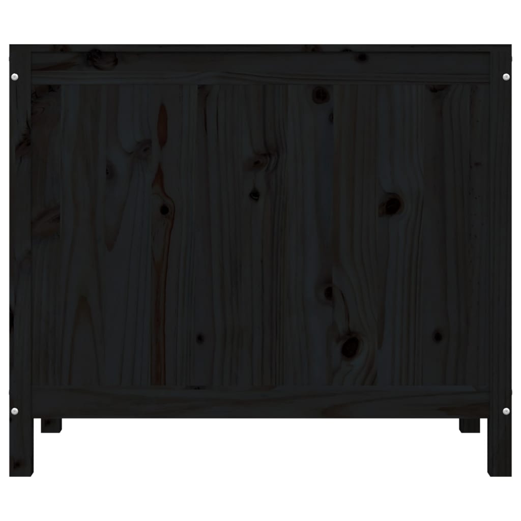 Wasmand 88,5x44x76 cm massief grenenhout zwart