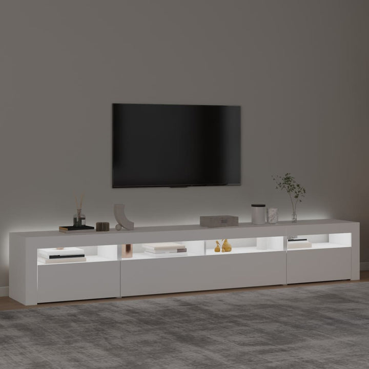 Tv-meubel met LED-verlichting 240x35x40 cm wit