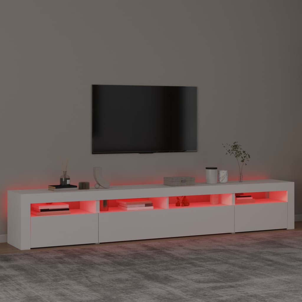 Tv-meubel met LED-verlichting 240x35x40 cm wit