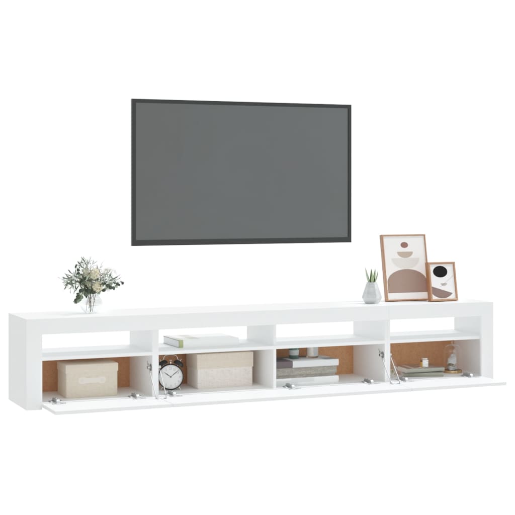 Tv-meubel met LED-verlichting 240x35x40 cm wit