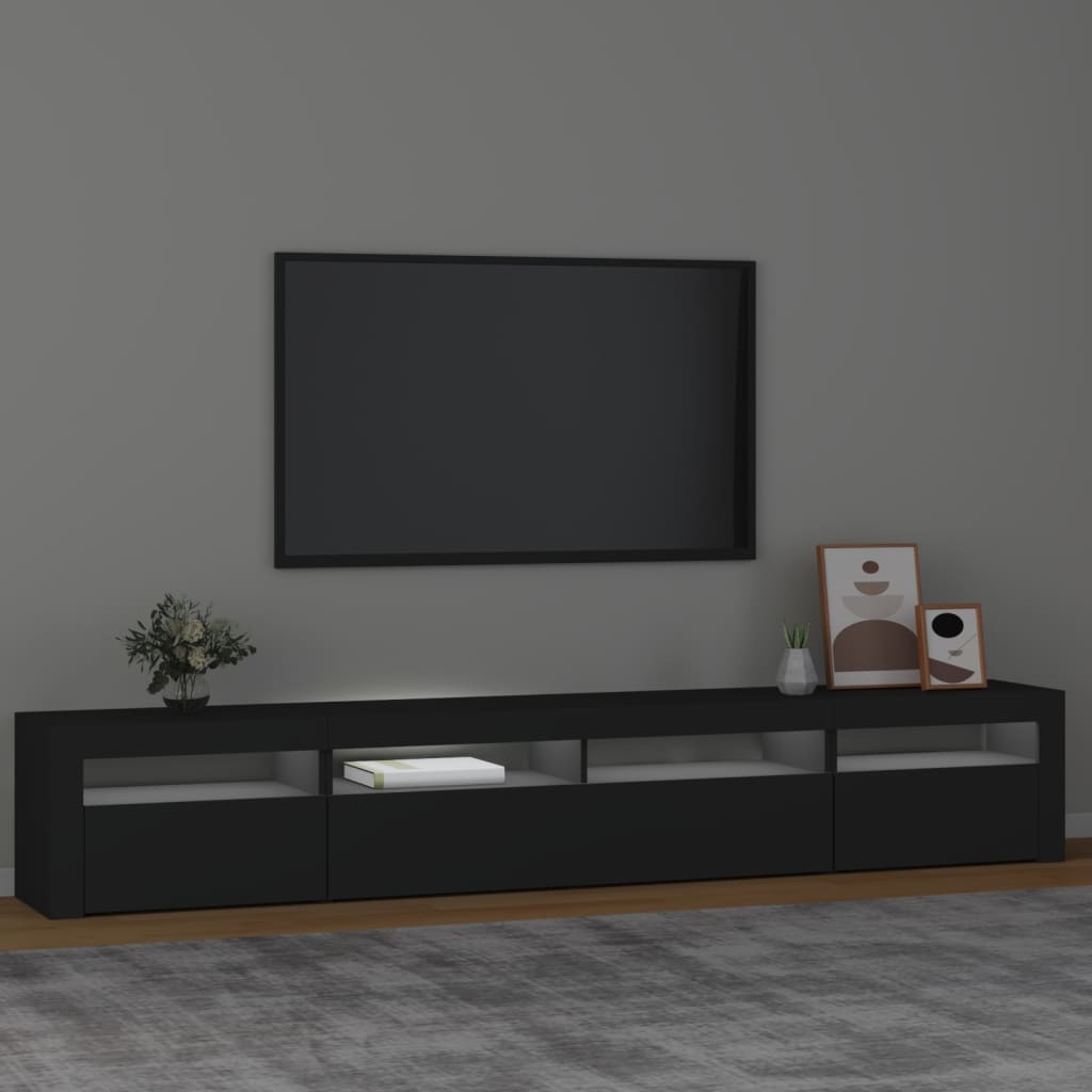 Tv-meubel met LED-verlichting 240x35x40 cm zwart