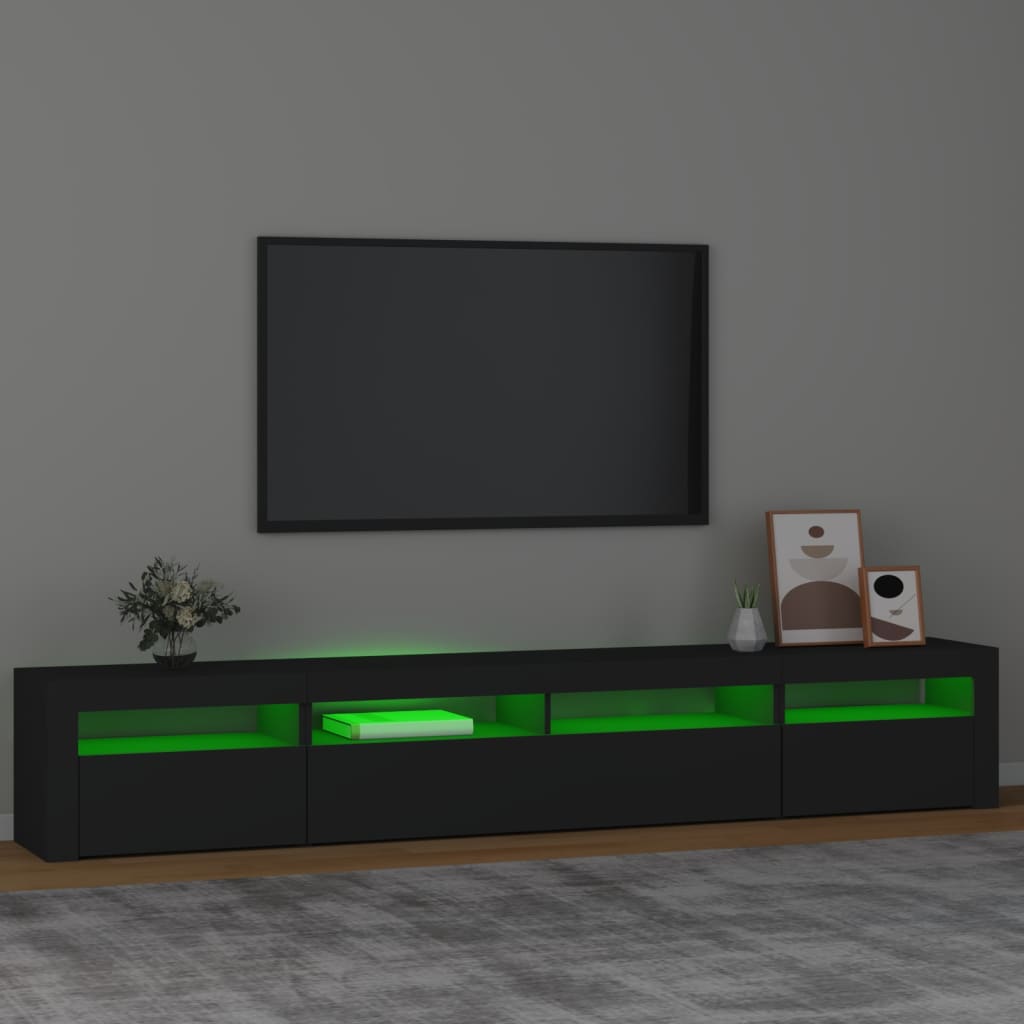 Tv-meubel met LED-verlichting 240x35x40 cm zwart