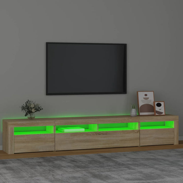 Tv-meubel met LED-verlichting 240x35x40 cm sonoma eikenkleurig