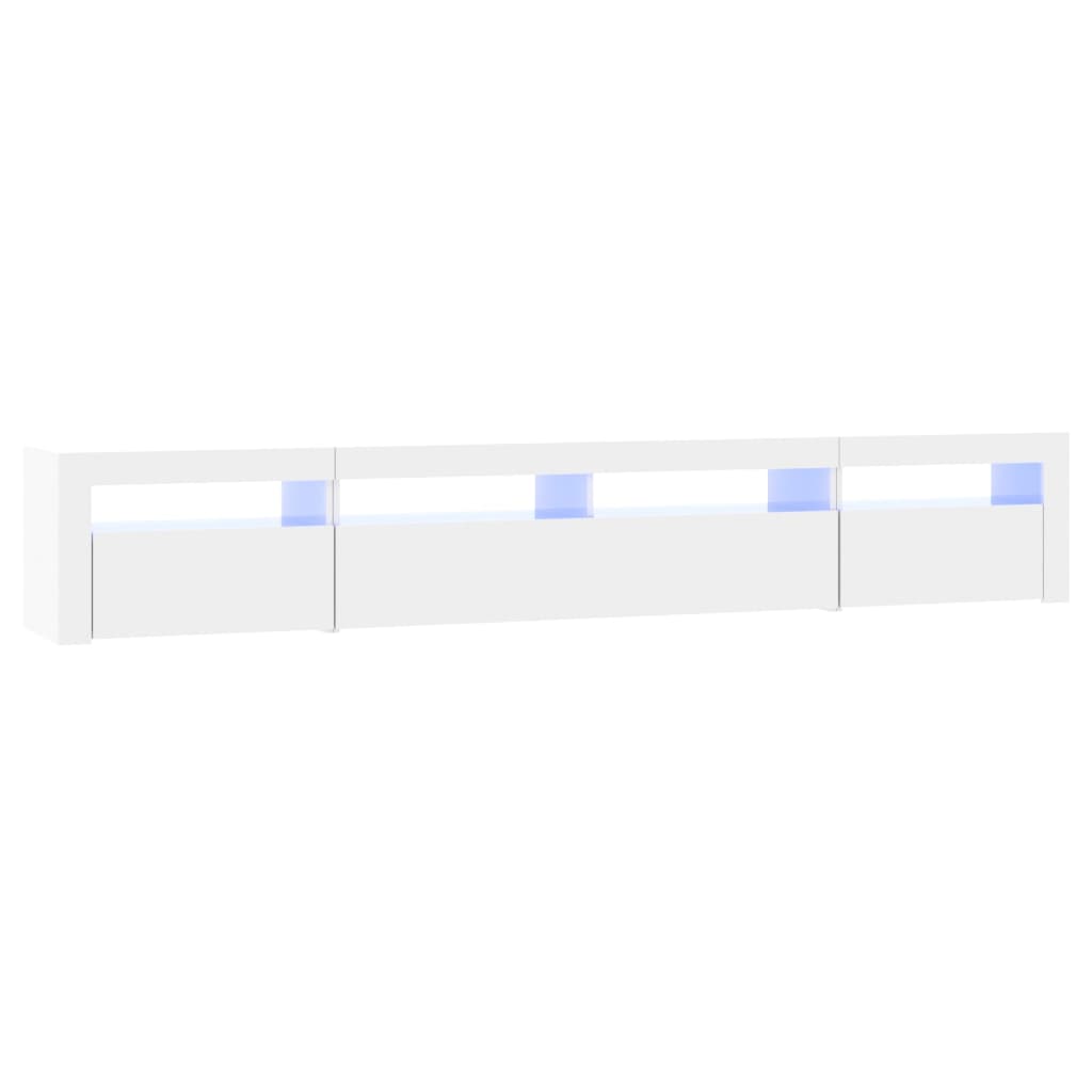 Tv-meubel met LED-verlichting 240x35x40 cm hoogglans wit