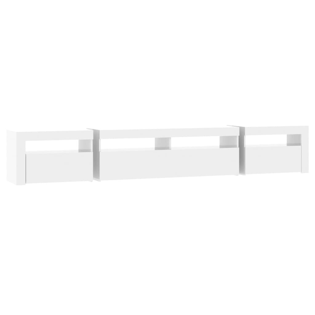 Tv-meubel met LED-verlichting 240x35x40 cm hoogglans wit