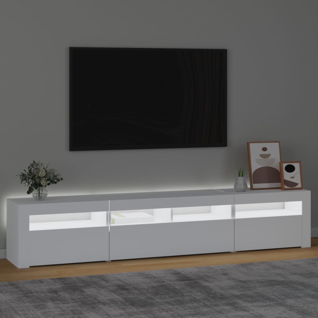 vidaXL Tv-meubel met LED-verlichting 210x35x40 cm wit