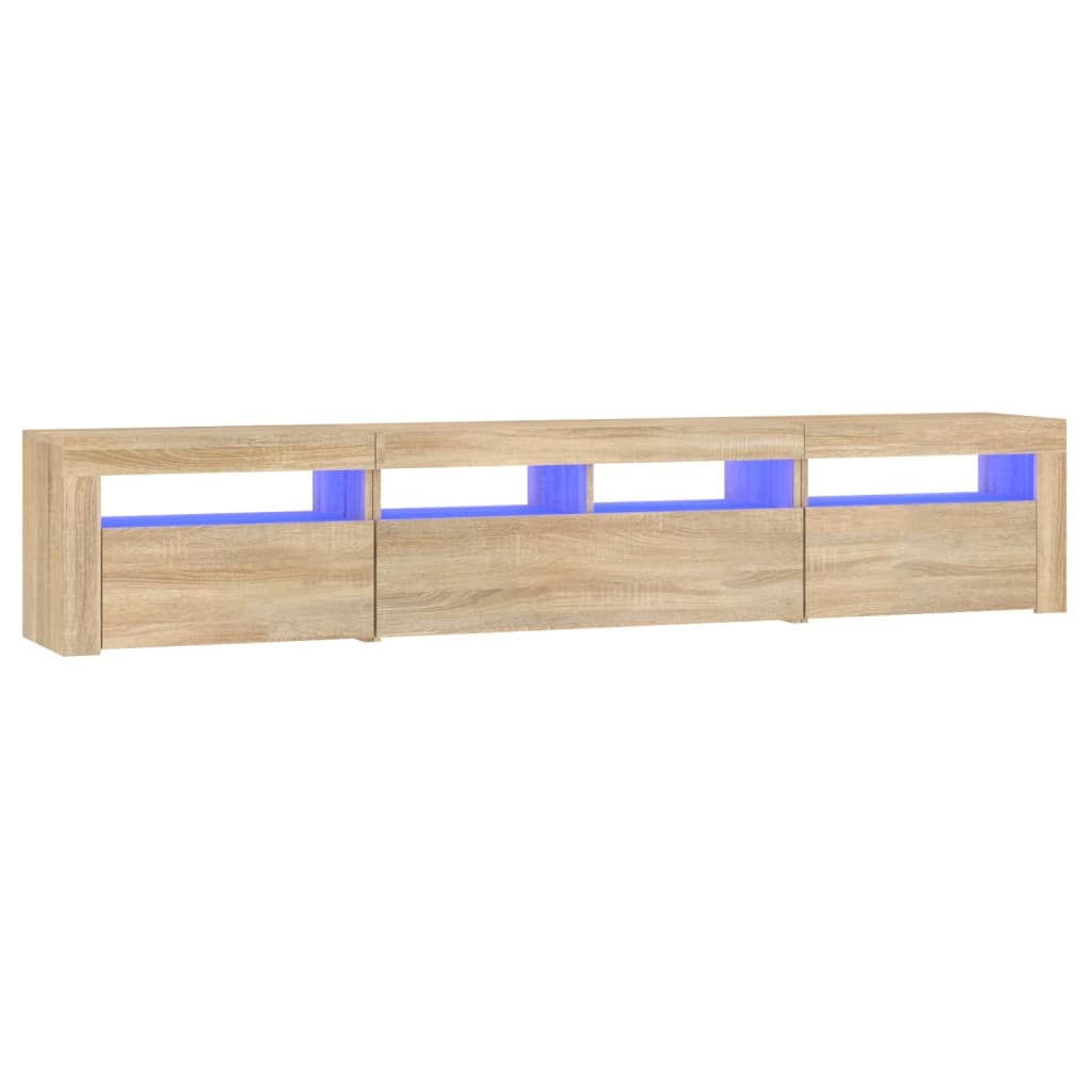 Tv-meubel met LED-verlichting 210x35x40 cm sonoma eikenkleurig