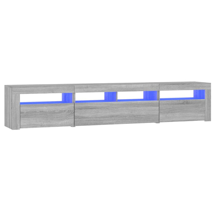 Tv-meubel met LED-verlichting 210x35x40 cm grijs sonoma eiken