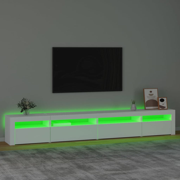 Tv-meubel met LED-verlichting 270x35x40 cm wit