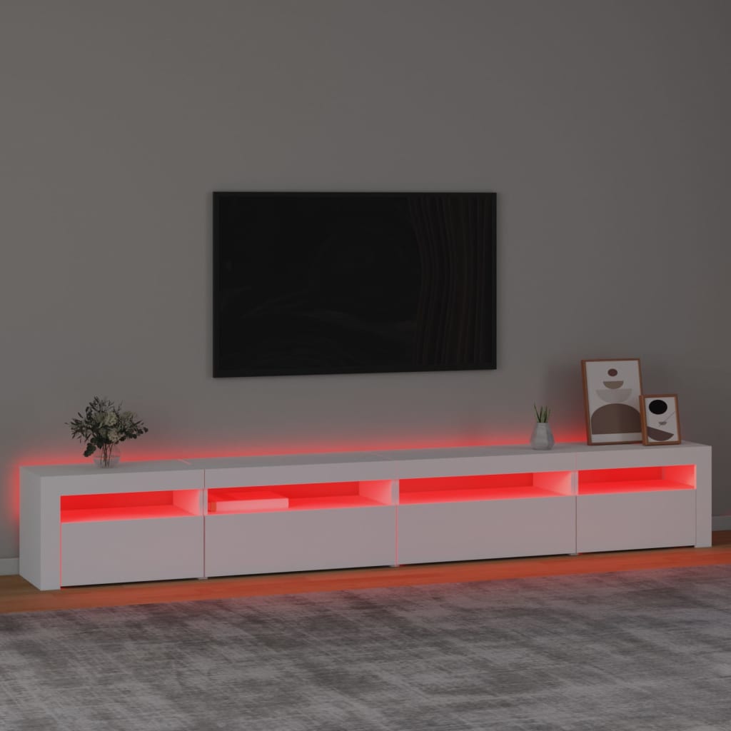 Tv-meubel met LED-verlichting 270x35x40 cm wit