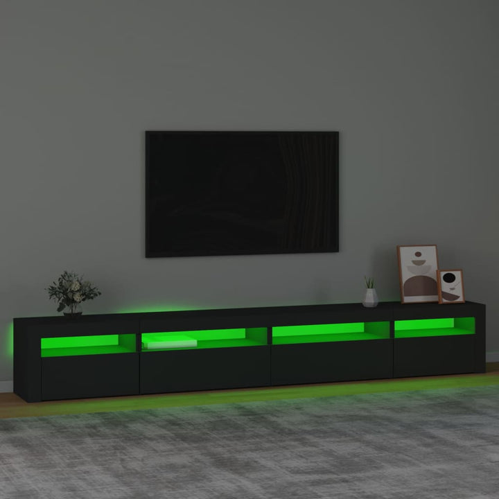 Tv-meubel met LED-verlichting 270x35x40 cm zwart