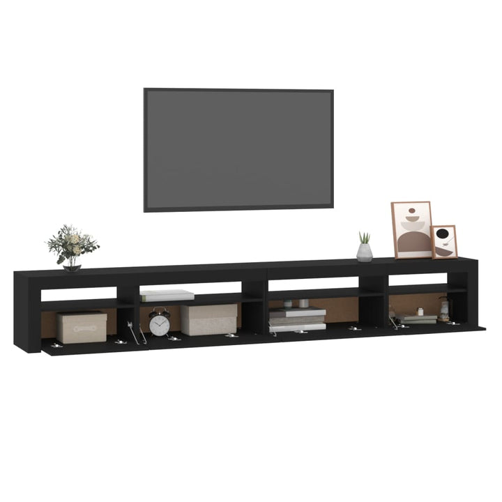 Tv-meubel met LED-verlichting 270x35x40 cm zwart