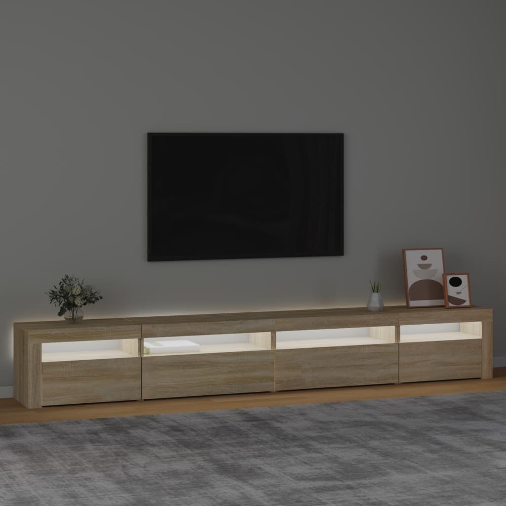 Tv-meubel met LED-verlichting 270x35x40 cm sonoma eikenkleurig