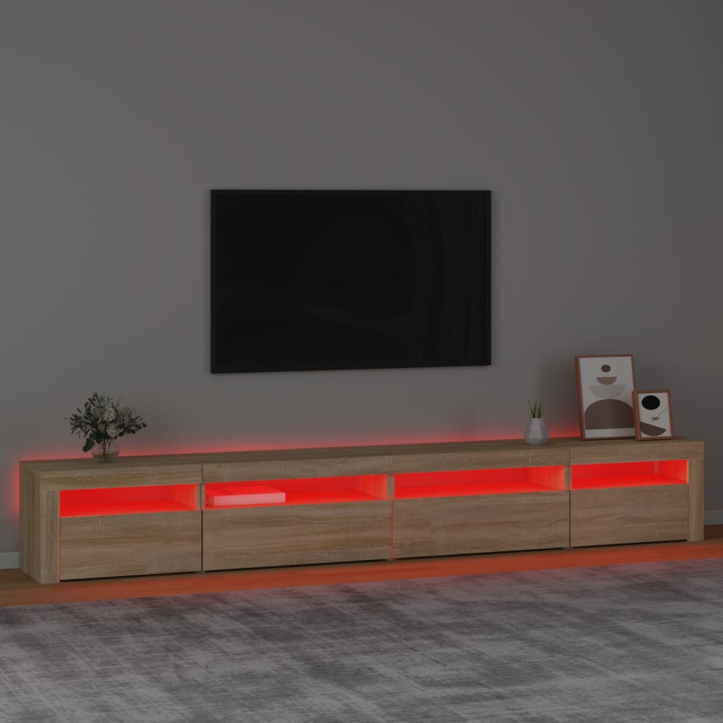 Tv-meubel met LED-verlichting 270x35x40 cm sonoma eikenkleurig