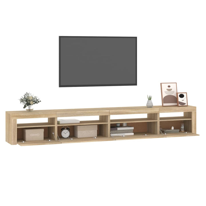 Tv-meubel met LED-verlichting 270x35x40 cm sonoma eikenkleurig