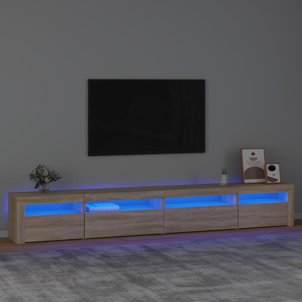 Tv-meubel met LED-verlichting 270x35x40 cm sonoma eikenkleurig