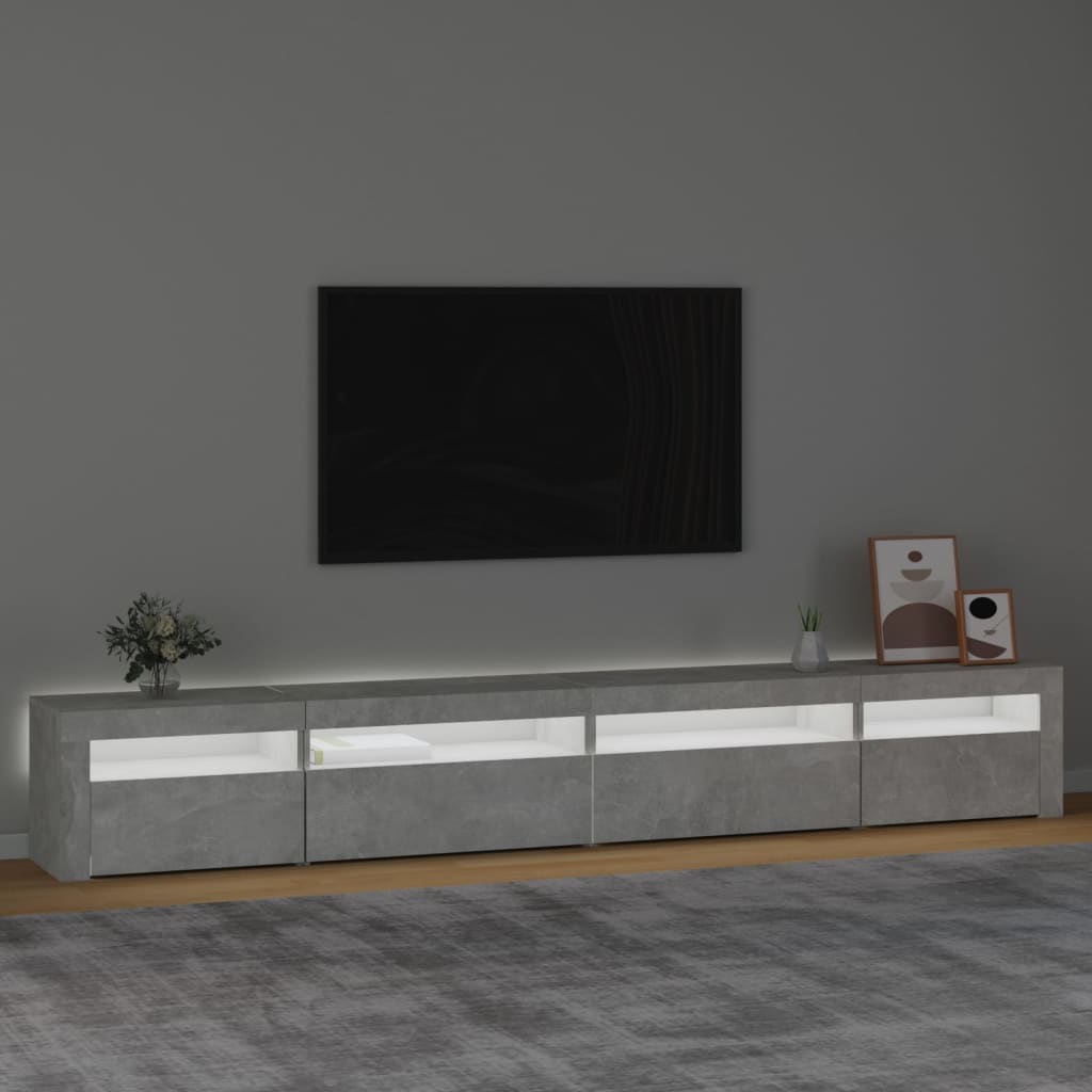 Tv-meubel met LED-verlichting 270x35x40 cm betongrijs