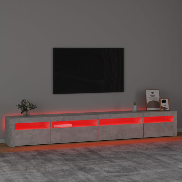 Tv-meubel met LED-verlichting 270x35x40 cm betongrijs