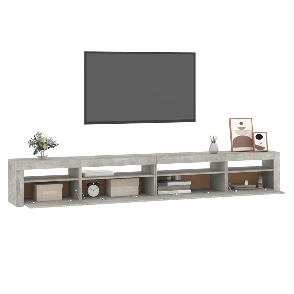 Tv-meubel met LED-verlichting 270x35x40 cm betongrijs