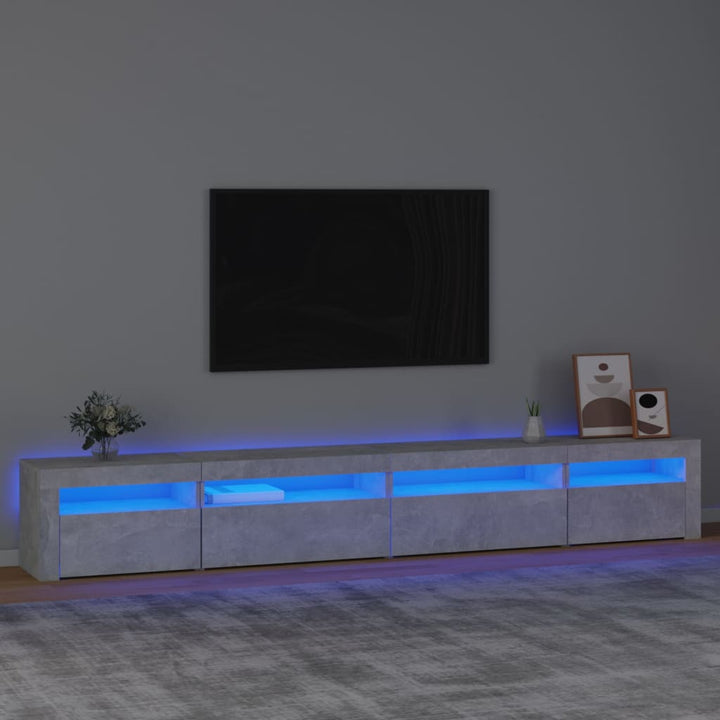 Tv-meubel met LED-verlichting 270x35x40 cm betongrijs