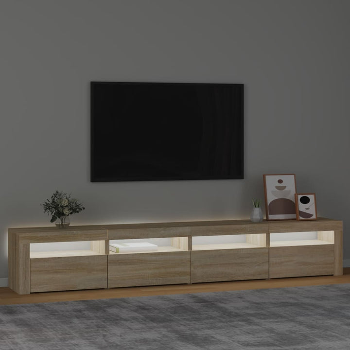 Tv-meubel met LED-verlichting 240x35x40 cm sonoma eikenkleurig