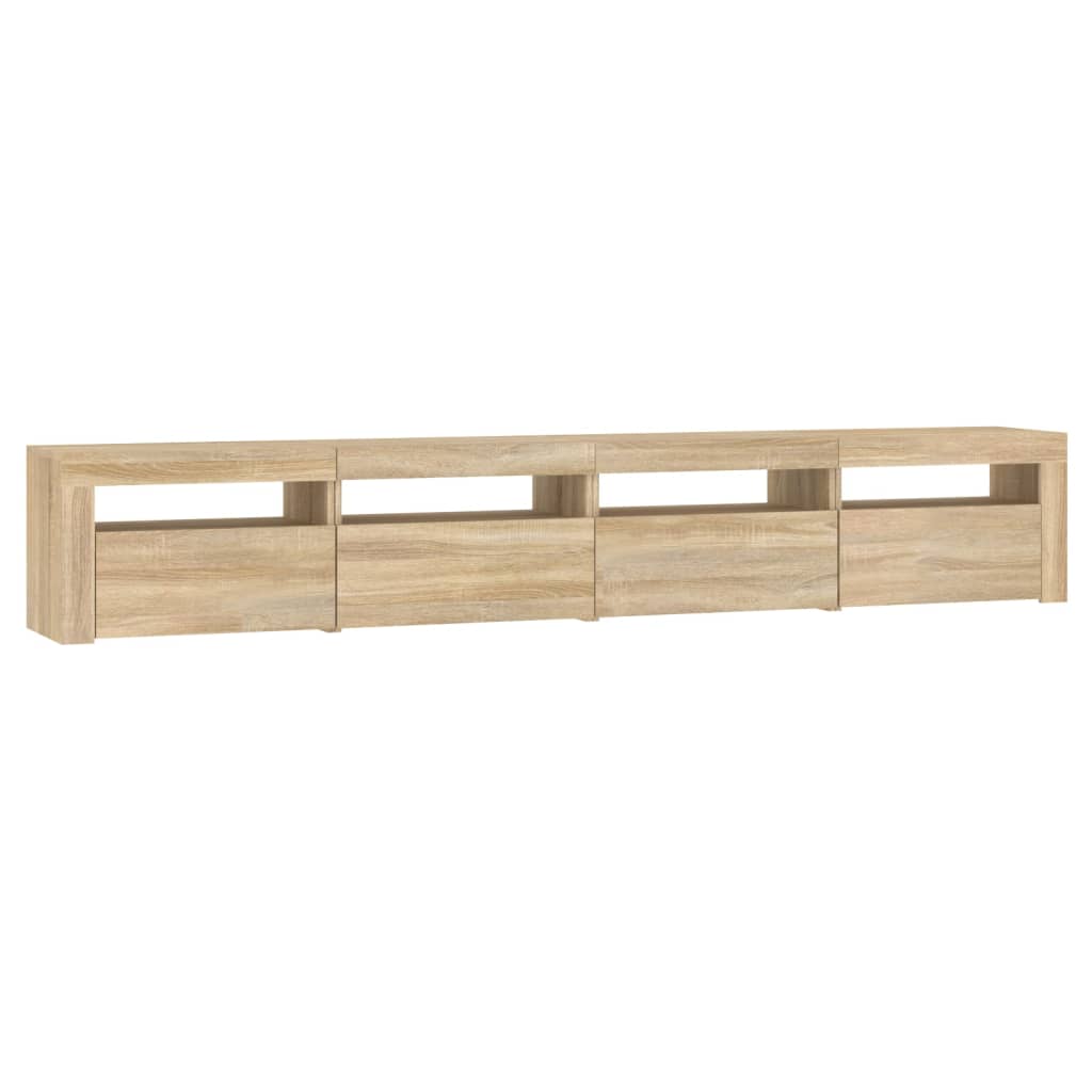 Tv-meubel met LED-verlichting 240x35x40 cm sonoma eikenkleurig