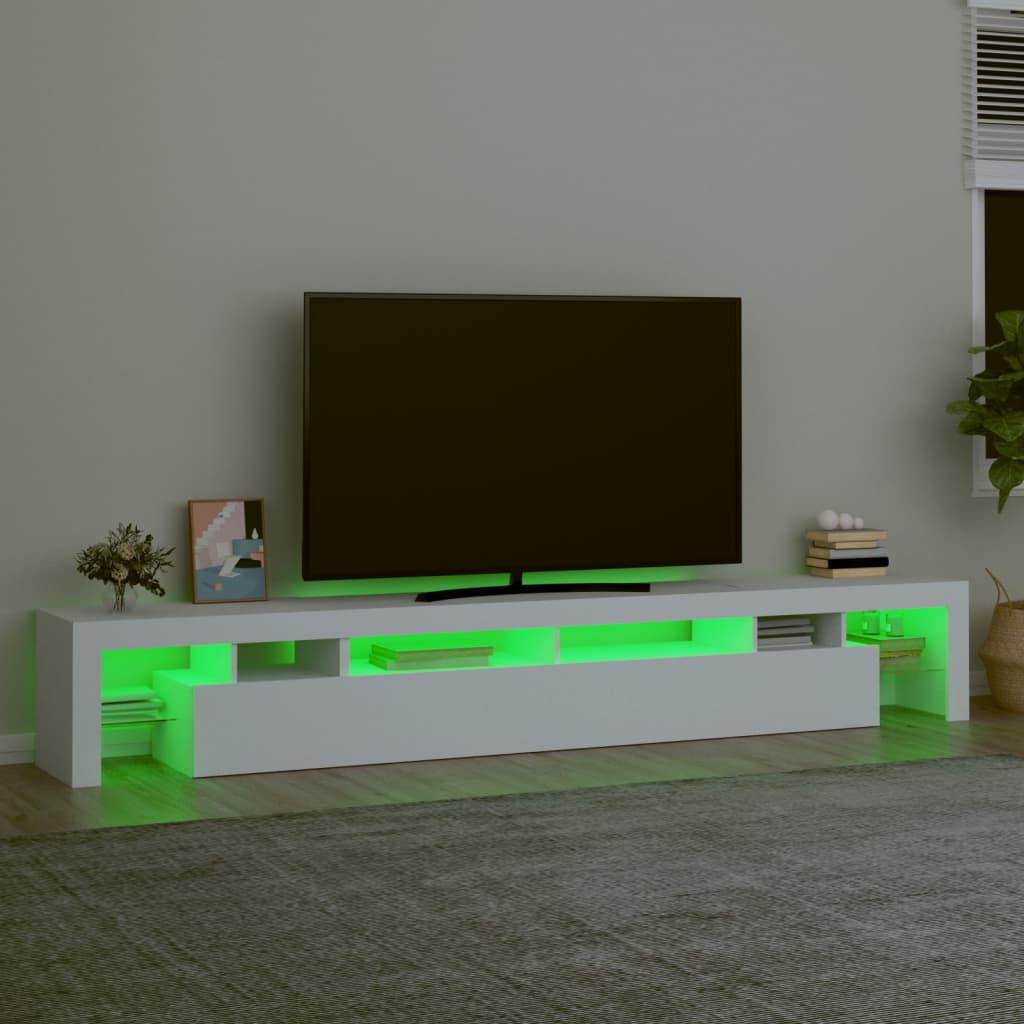 Tv-meubel met LED-verlichting 260x36,5x40 cm wit