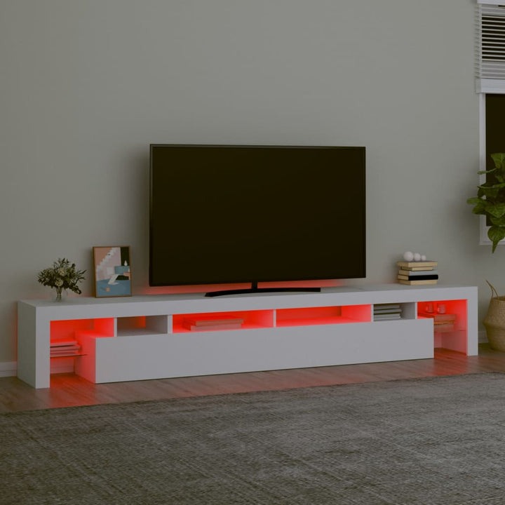 Tv-meubel met LED-verlichting 260x36,5x40 cm wit
