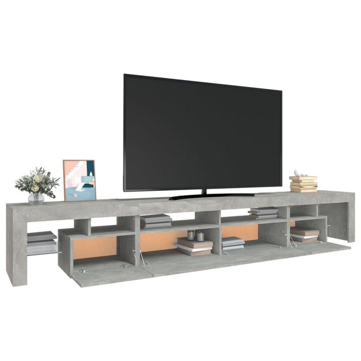 Tv-meubel met LED-verlichting 260x36,5x40 cm betongrijs