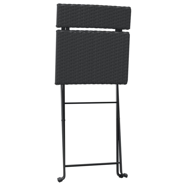 Bistrostoelen 4 st inklapbaar poly rattan en staal zwart