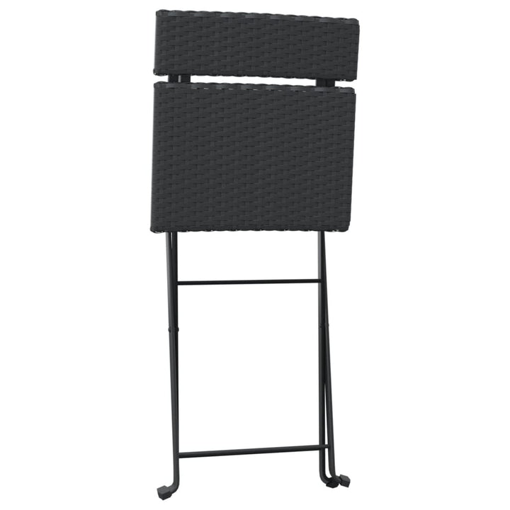 Bistrostoelen 6 st inklapbaar poly rattan en staal zwart