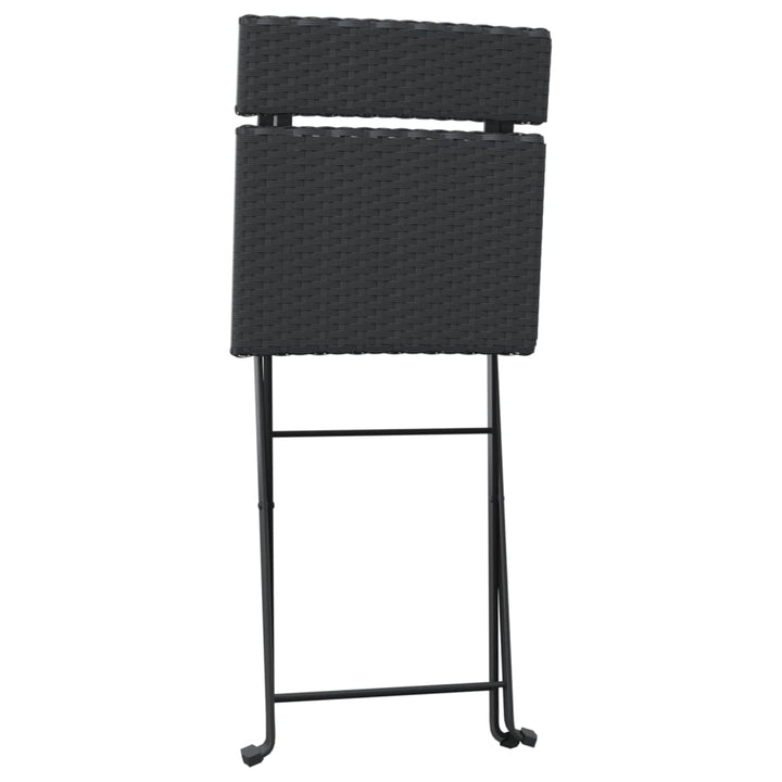 Bistrostoelen 8 st inklapbaar poly rattan en staal zwart