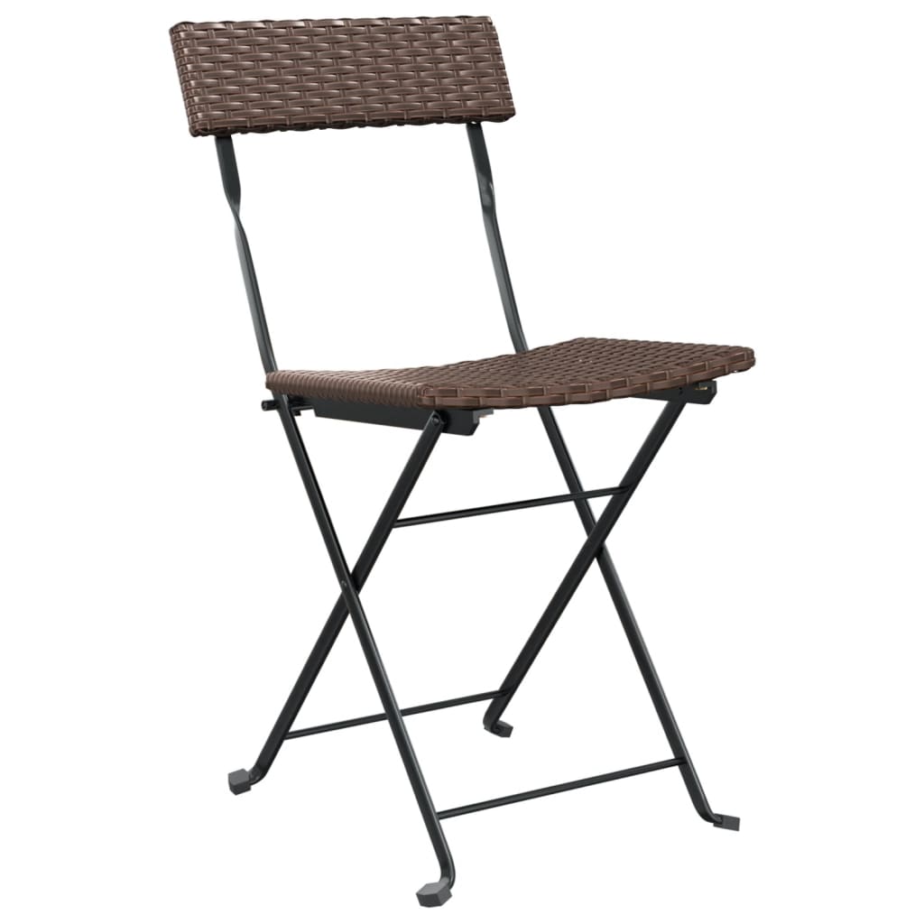 Bistrostoelen 6 st inklapbaar poly rattan en staal bruin